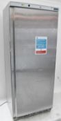 1 x Polar CD084 600 Ltr Single Door Upright Fridge - Recently Removed From A Commercial Kitchen
