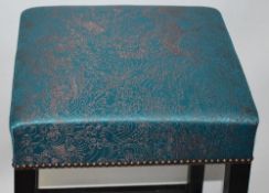 1 x Contemporary Bar Stool Upholstered In A Chic Designer Fabric - Recently Removed From A Famous De