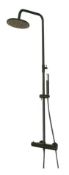 1 x Thermostatic Mixer Shower With Handset - Brass Construction, Finished In Black - Brand New & Box