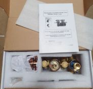 2 x Concealed Thermostatic Mixer Valves With Cross Taps In Copper (Single Outlet)