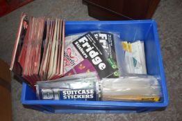 1 x Storage Tub Containing a Large Amount of Fridge Stickers, Suitcase Stickers, DJ Flightcase