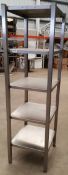1 X FOUR TIER STAINLESS STEEL FIXED SHELF UNIT - H191 X W60 X D55 CMS - CL455