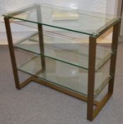 4 x Contemporary 3-Tier Glass Retail Display Shelving Unit - Taken From A High Street Shoe Store