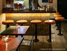 10 x Leather Upholstered Stools In A Mustard Yellow - Location: Altrincham WA14