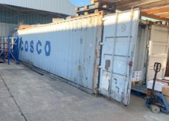1 x Commercial 40ft Shipping / Storage Container With Fluorescent Lighting **Good Condition**