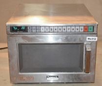 1 x Panasonic NE-1856 1800w Commercial Microwave Oven With Stainless Steel Finish - Used, Recently