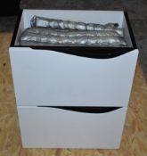 1 x Contemporary Bathroom Wall Mounted Sink Cabinet in White Gloss and Black - New and Unused With