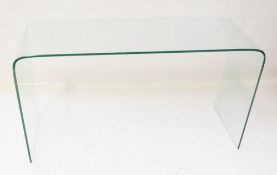 1 x Curved Glass Console / Hallway Table - Used In Good Overall Condition - M343 - CL327 *£1 Start -