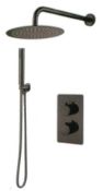 1 x Thermostatic Mixer Shower With Handset - Brass Construction, Finished In Black - Brand New & Box