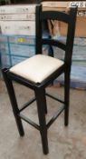 5 x Bar Stool in Black With Various Coloured Seat Pads - H87/117 x W37 x D40 cms - Ref PA141 - CL463