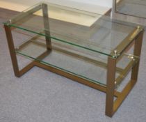 2 x Contemporary 2-Tier Glass Retail Display Shelving Units - Taken From A Well-Known Shoe Store