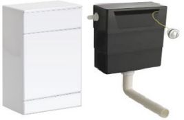 9 x 500mm White BTW Units Incl XTY Cisterns - New & Boxed Stock - CL406 - Location: Bolton BL1