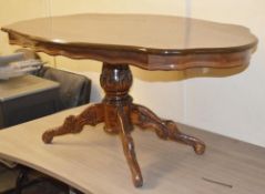 1 x French Period-Style Table With A Glossy Finish And Ortnate Base - Low Start, No Reserve