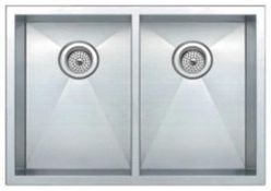 1 x Luxury Man-Made Stainless Steel Topmount Kitchen Double Sink With Nano Surface Technology - Fini