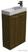 4 x Evora 560mm Bathroom Vanity Units In A Walnut Finish - New & Boxed Stock *Basins not included*