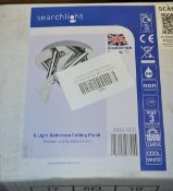 5 x Searchlight 5-Light Bathroom Ceiling Flush with Bubbled Acrylic and Chrome Rods - 2375-5CC - Ne