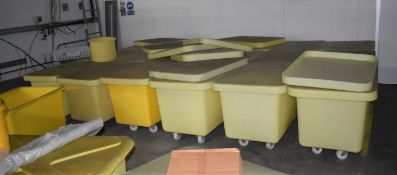 Approx 20 x Food Grade Mobile Tapered Truck Bins With Lids - CL529 - Location: Wakefield WF2