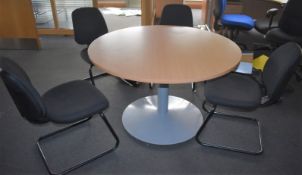 1 x Office Meeting Table in Beech With 4 x Grey Fabric Chairs - CL529 - Location: Wakefield WF2