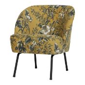 1 x Vogue Velvet Armchair By Be Pure Home - Ideal For The Bedroom or Lounge - Upholstered in Poppy