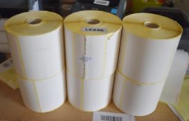 4,500 x Plain White Thermal Printer Labels - Size 105mm x 102mm Suitable For Zebra Label Printers