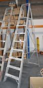 1 x Large Set of 8 Tread Ladders - Ref 420 - CL501 - Location: Warrington WA5