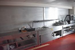 1 x Canteen Service Station With Roller Shutter Doors, Baine Marie, Hot Plates and More -