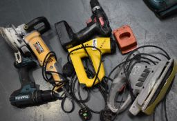 5 x Assorted Power Tools - Makita Drill, Stanley Stapler, Clarke Sander and More - Ref 375 - CL501 -