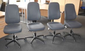 4 x Ergonomical Office Chairs in Grey - Gas Lift Height Adjustable - CL529 - Location: Wakefield WF2