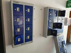 4 x Wall Mounted Security Lockers - Each Unit Has 8 Lockers - Please Presume Keys Are Not Included -