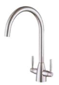 1 x High Quality Kitchen Sink Mixer Tap - Brass Construction Finished In Chrome - Brand New & Boxed