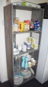 1 x Contemporary Shelf Unit With Driftwood Finish - Dimensions H160 x W60 x D30 cm