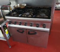 1 x Lincat 6 Burner Range Cooker - Stainless Steel - Gas Powered - CL529 - Location: Wakefield