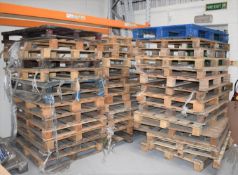 Approx 120 x UK Sized Pallets - 120 x 100 cm Wooden Pallets From Warehouse Clearance - The Pallets