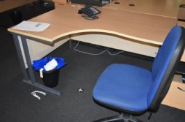 1 x Left Hand Office Desk in Beech - CL529 - Location: Wakefield WF2