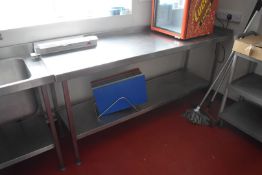 1 x Stainless Steel Prep Bench With Undershelf - CL529 - Location: Wakefield WF2 - CL529 - Location: