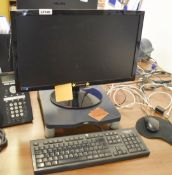1 x Samsung Syncmaster S24B300 24 Inch LCD Computer Monitor With Cables, Monitor Stand, Keyboard
