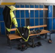 2 x Changing Room Benches in Black With Coat Hangers and Back Rests - CL529 - Location: Wakefield