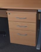 5 x Underdesk Drawer Pedestals in Beech - CL529 - Location: Wakefield WF2