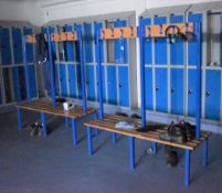 2 x Changing Room Benches in Blue With Coat Hangers - CL529 - Location: Wakefield WF2 IMPORTANT