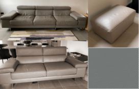 Natuzzi Editions Suite in Denver 10BK with No Contrast Stitching - Includes 3-Seater, 2-Seater and