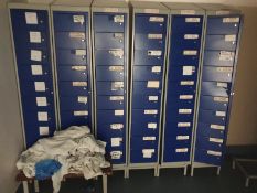 6 x Security Lockers - Each Unit Contains 20 Lockers - Please Presume Keys Are Not Included -