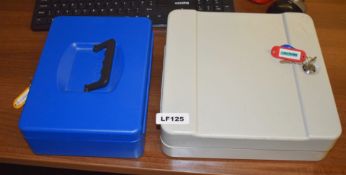 2 x Security Boxes For Cash and Keys - Includes Keys
