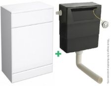1 x Slimline Back To Wall Unit In White Including Concealed Cistern - Dimensions: 500x300mm - New &