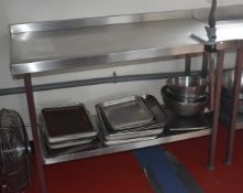 1 x Stainless Steel Prep Table With Can Opener and Undershelf - CL529 - Location: Wakefield
