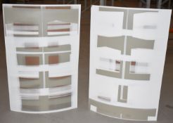 2 x Contemporary Pieces of Art on Curved Hardboard - Size 120 x 80 cms - Ref WH - CL530 -