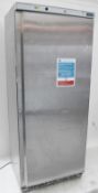 1 X POLAR CD084 600 LTR SINGLE DOOR UPRIGHT FRIDGE - RECENTLY REMOVED FROM A