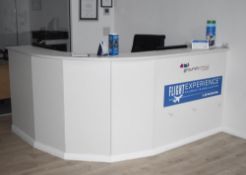 1 x Office Reception Counter With Curved Front and Two Workstations - H108 x W210 x D66 cms -