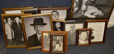15 x Assorted Framed Pictures Of Bygone Gangsters / Mafia - Recently Removed From A Popular Theme
