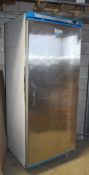 1 x Lec Commercial Platinum CRS600ST 600 Ltr Upright Fridge With Stainless Steel Finish - CL232 -