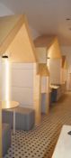 4 x Pitched Roof Style Booths With Cushioned Walls, Tables and LED Lights - Overall Dimensions